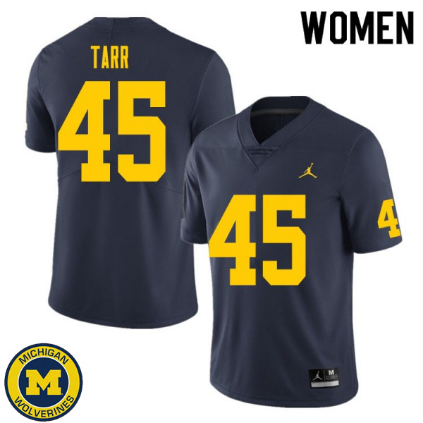 Women Michigan Wolverines #45 Greg Tarr Navy Player Jersey